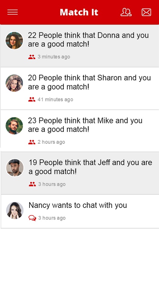 Match notification demo